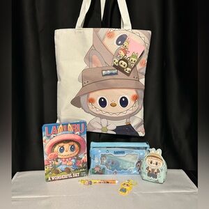 Labubu Tote Bag with Accessories